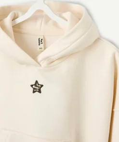 Sweat fille droit écru