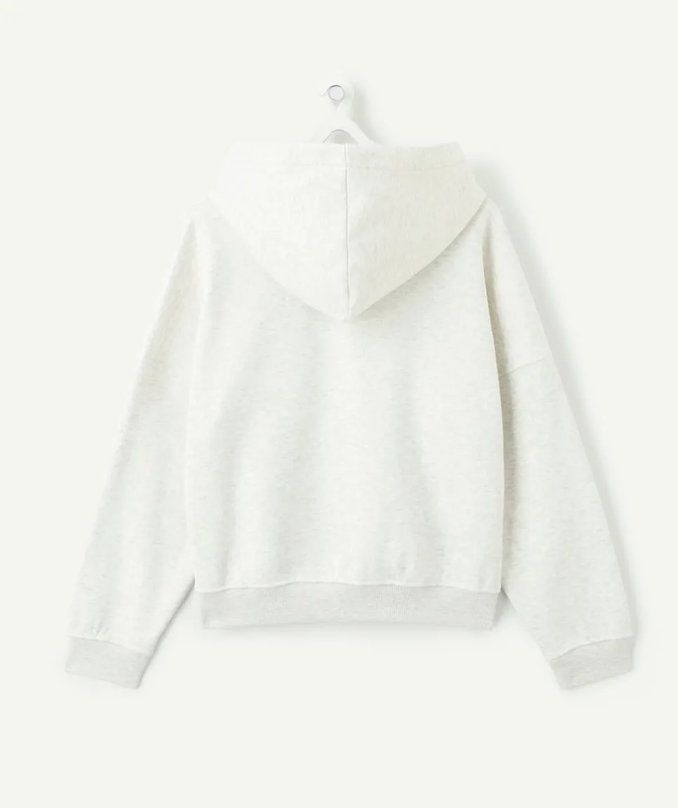 Sweat fille droit gris imprimé