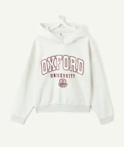 Sweat fille droit gris imprimé