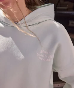 Sweat fille droit vert pastel imprimé