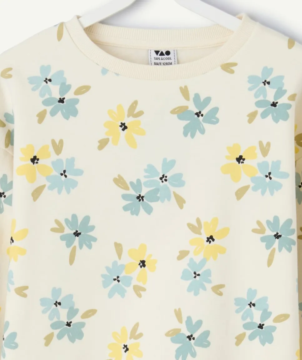Sweat fille imprimé fleurs