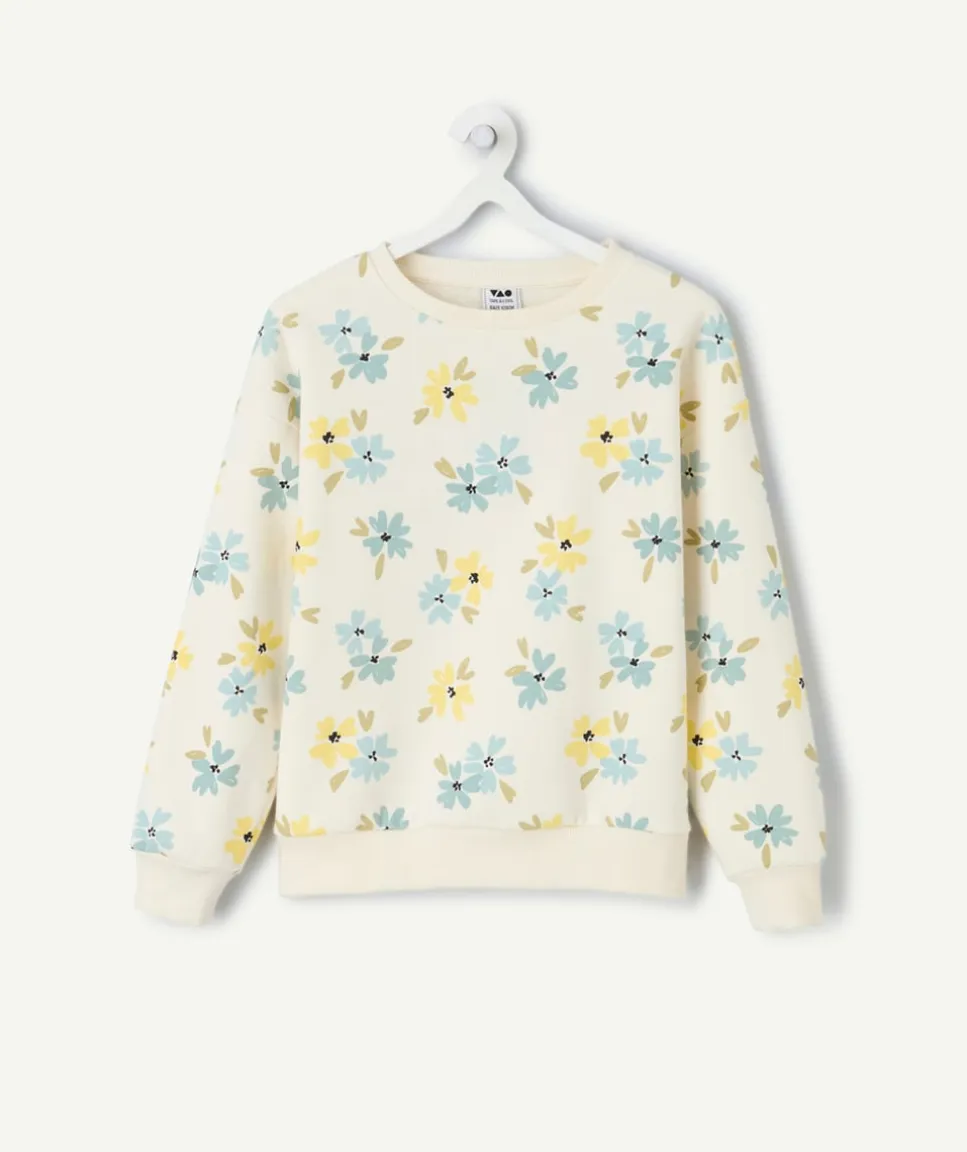 Sweat fille imprimé fleurs