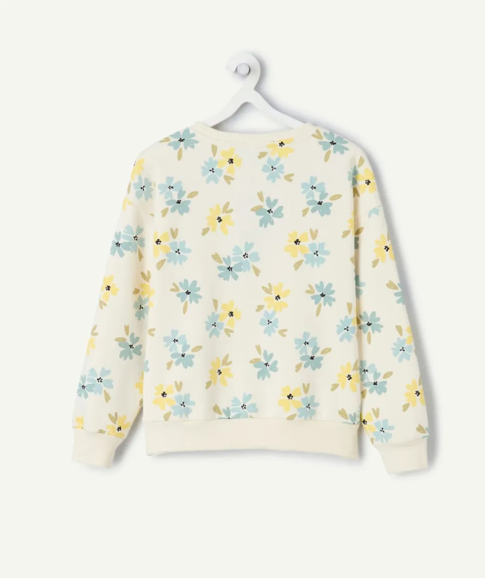 Sweat fille imprimé fleurs