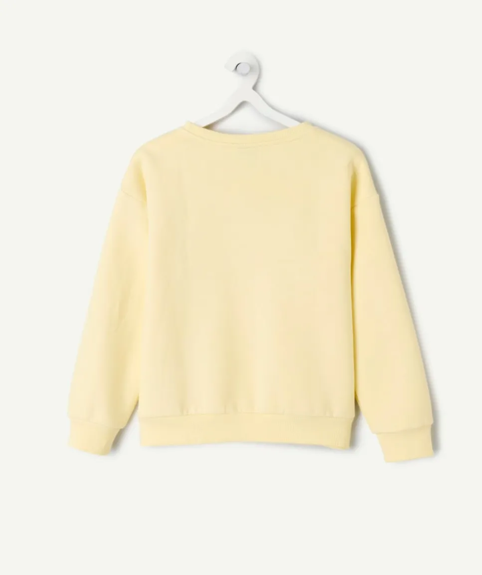 Sweat fille jaune imprimé