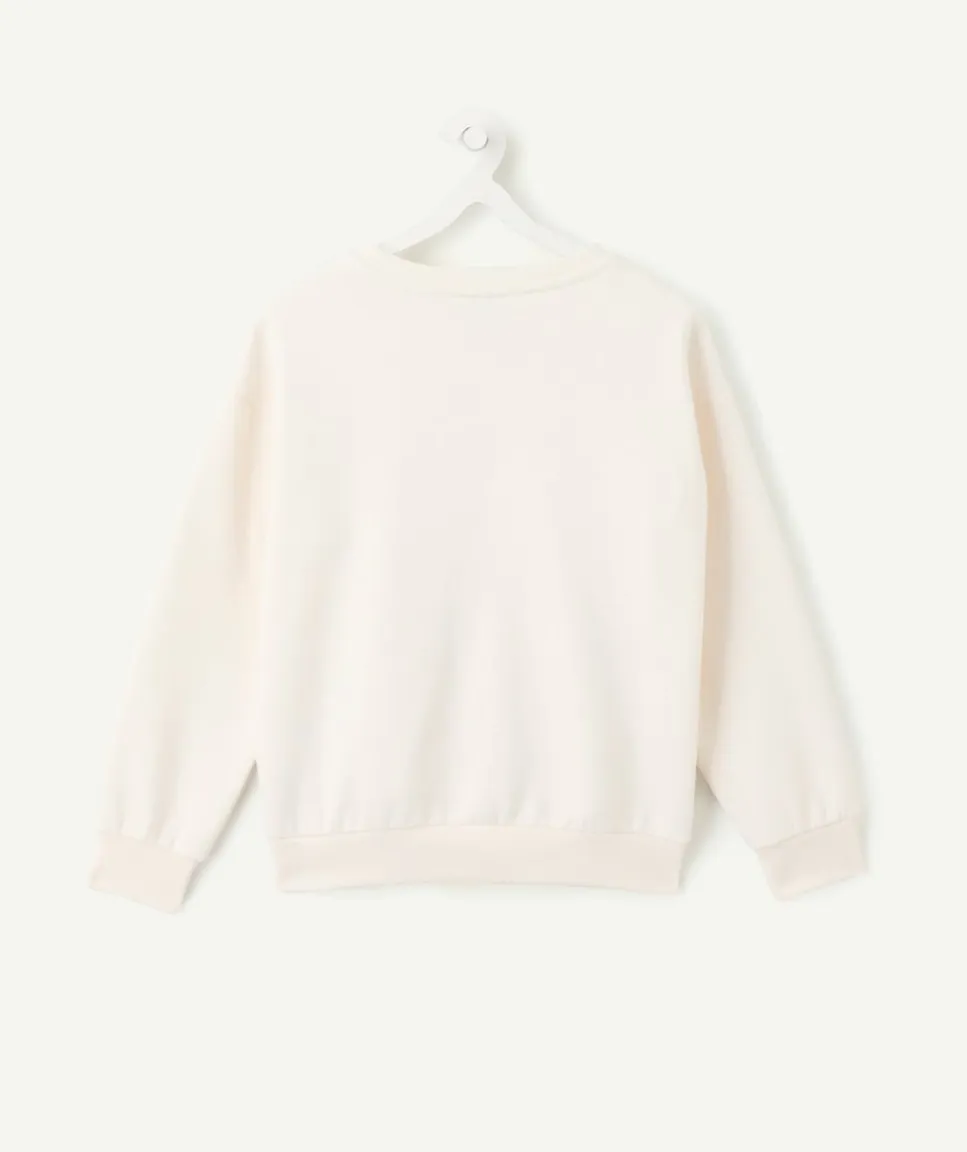 Sweat fille message cœur imprimé