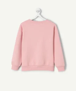 Sweat fille rose imprimé copines léopard
