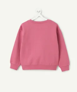Sweat fille rose imprimé léopard