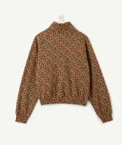Sweat fille zippé imprimé léopard
