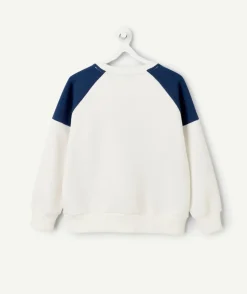 Sweat garçon blanc imprimé athletic