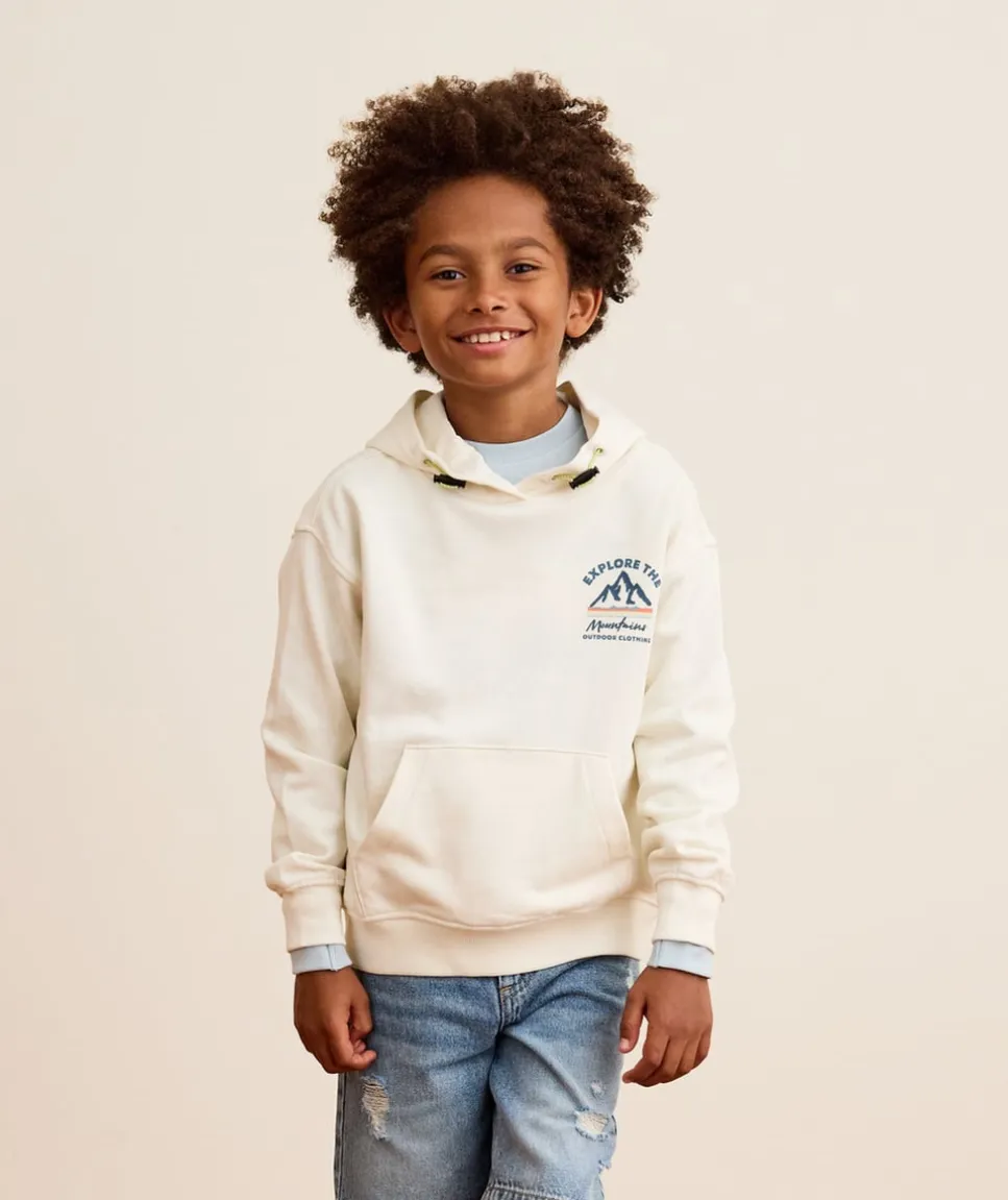 Sweat garçon écru imprimé