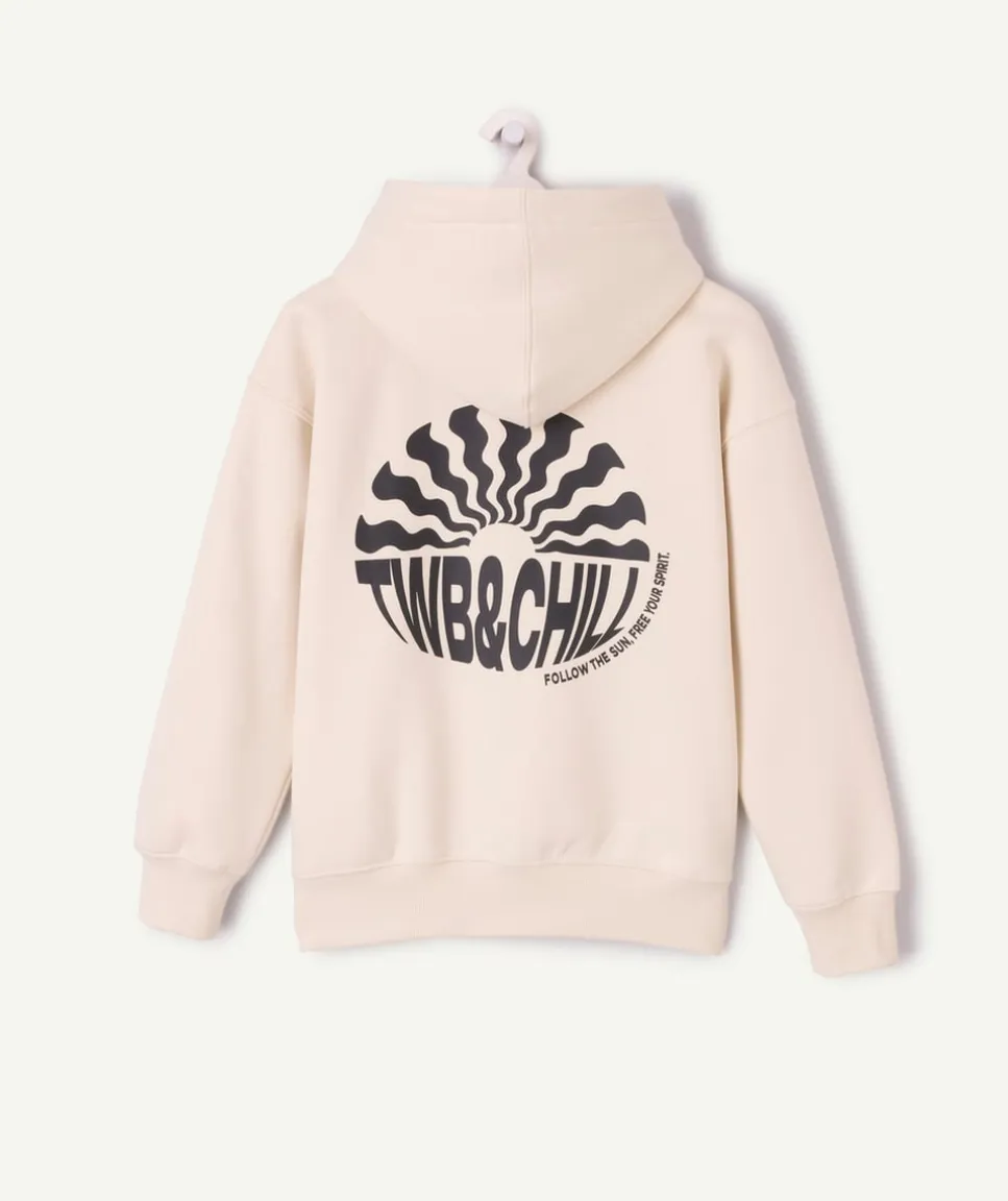 Sweat garçon droit écru imprimé