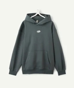 Sweat garçon droit kaki imprimé