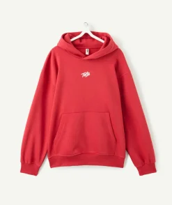 Sweat garçon droit rouge imprimé