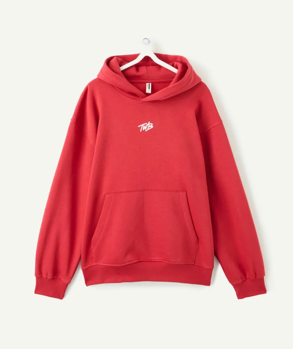 Sweat garçon droit rouge imprimé