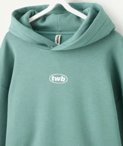 Sweat garçon droit vert imprimé