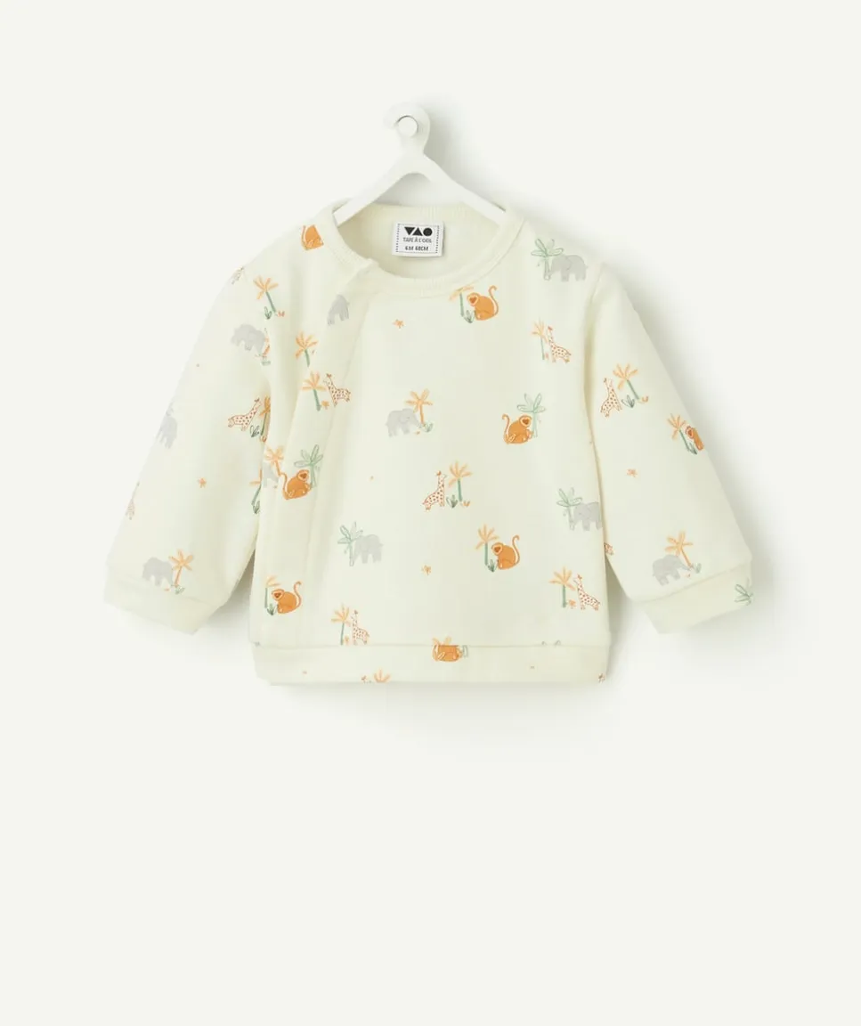 Sweat garçon naissance imprimé animaux