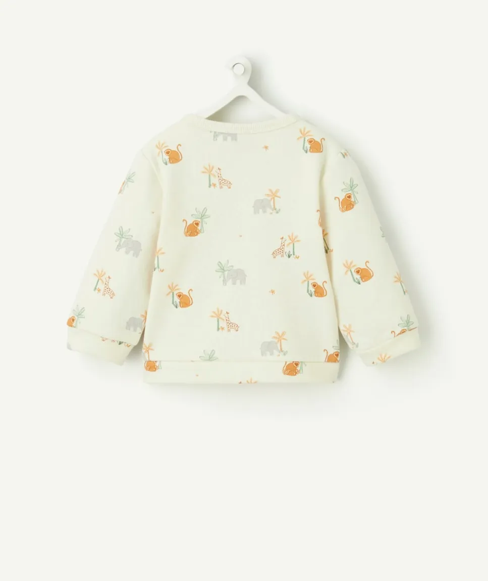 Sweat garçon naissance imprimé animaux