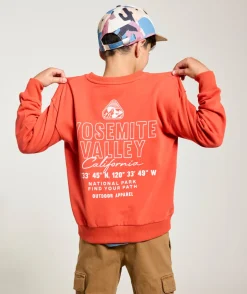 Sweat garçon orange imprimé california