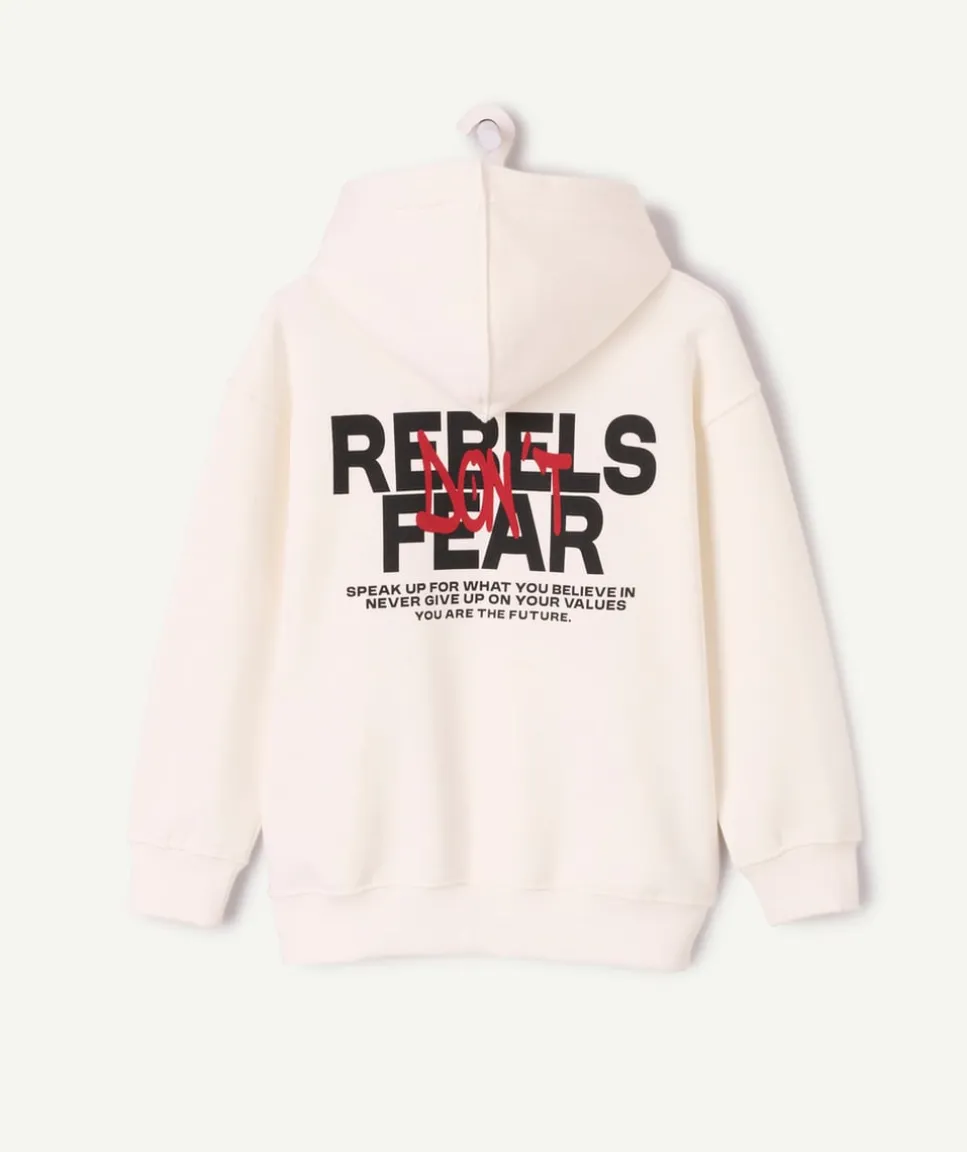 Sweat garçon oversize écru imprimé