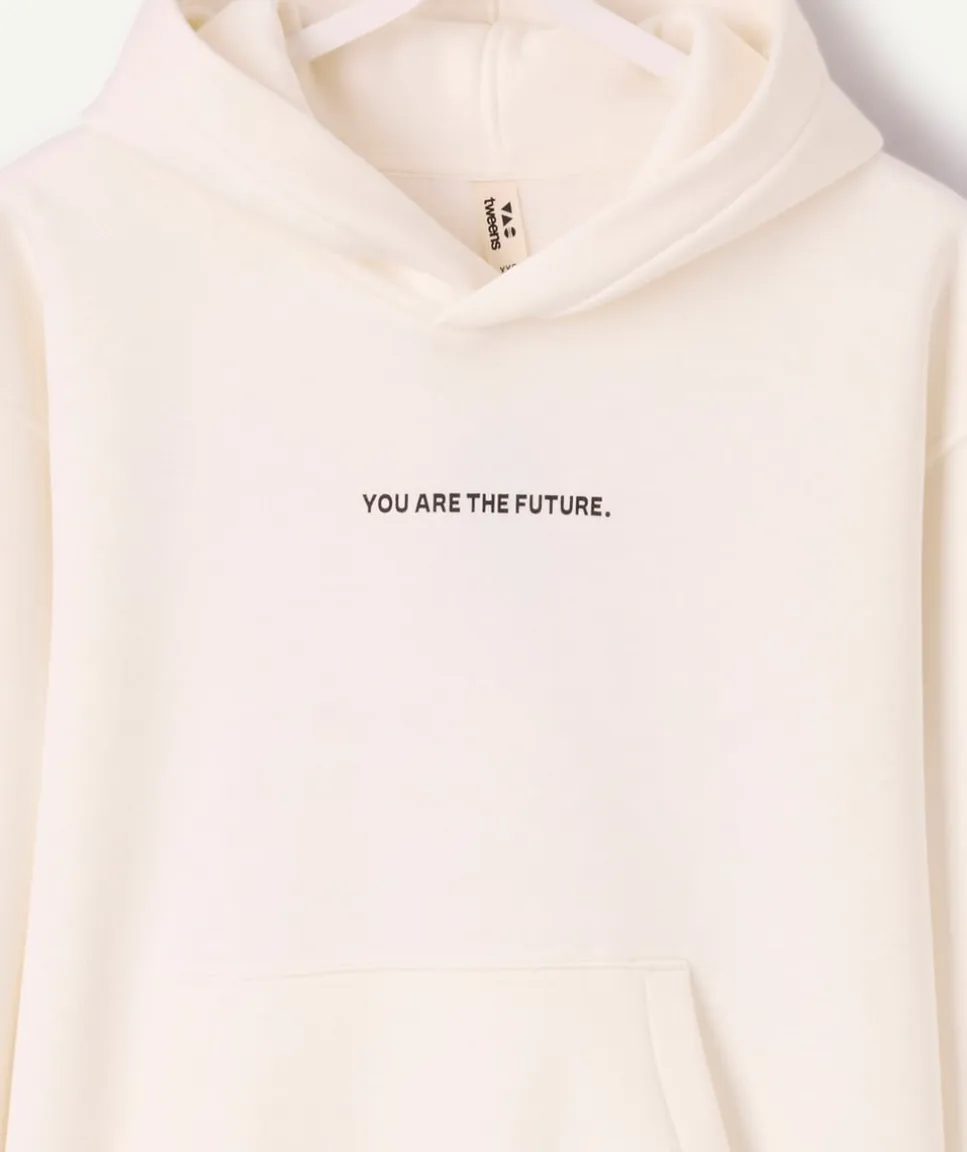 Sweat garçon oversize écru imprimé
