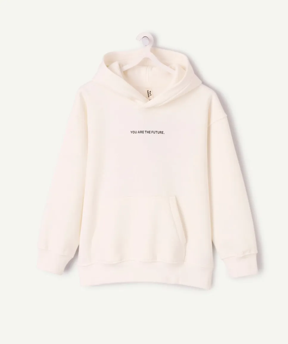 Sweat garçon oversize écru imprimé