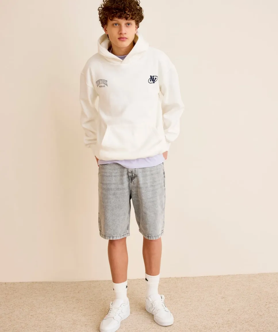 Sweat garçon oversize imprimé écru