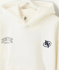 Sweat garçon oversize imprimé écru
