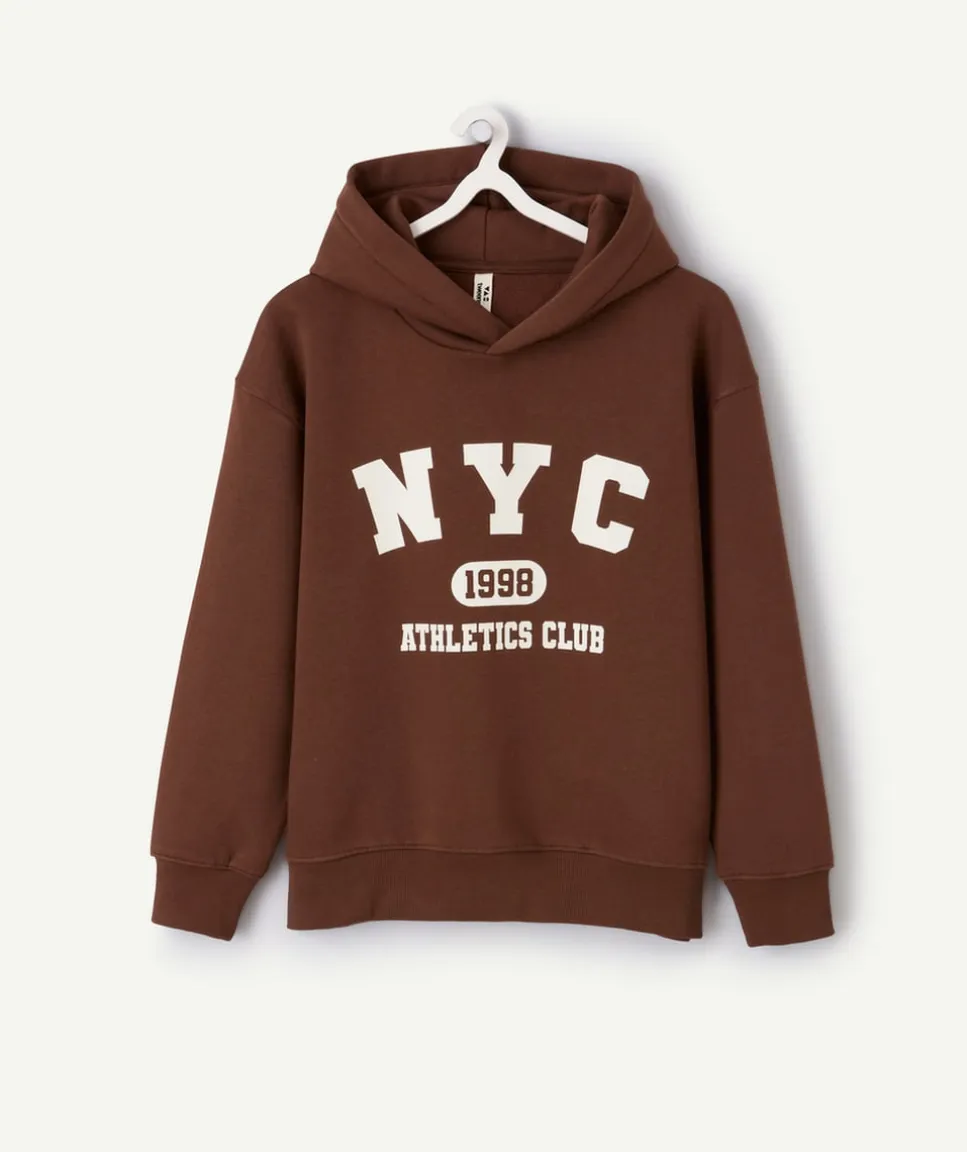 Sweat garçon oversize marron
