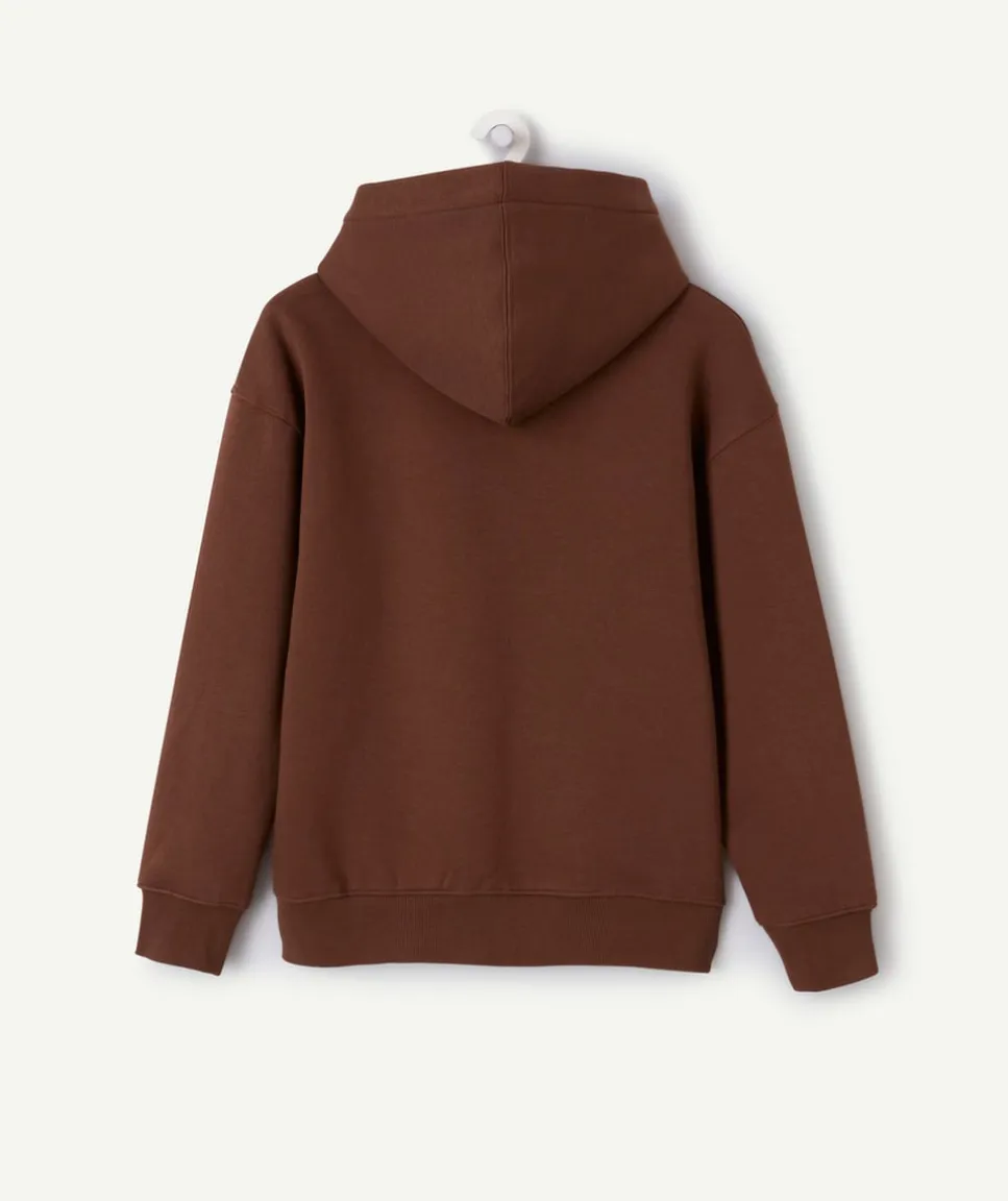 Sweat garçon oversize marron