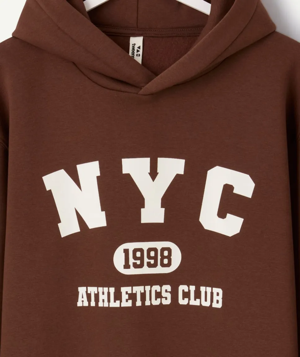 Sweat garçon oversize marron