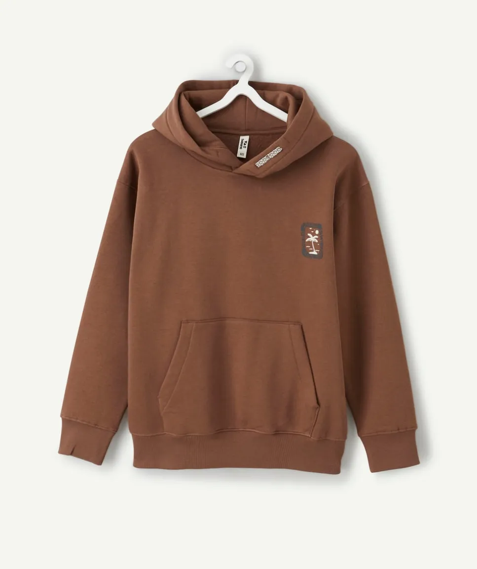 Sweat garçon oversize marron