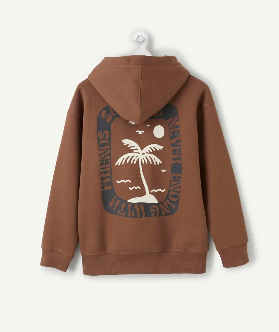 Sweat garçon oversize marron