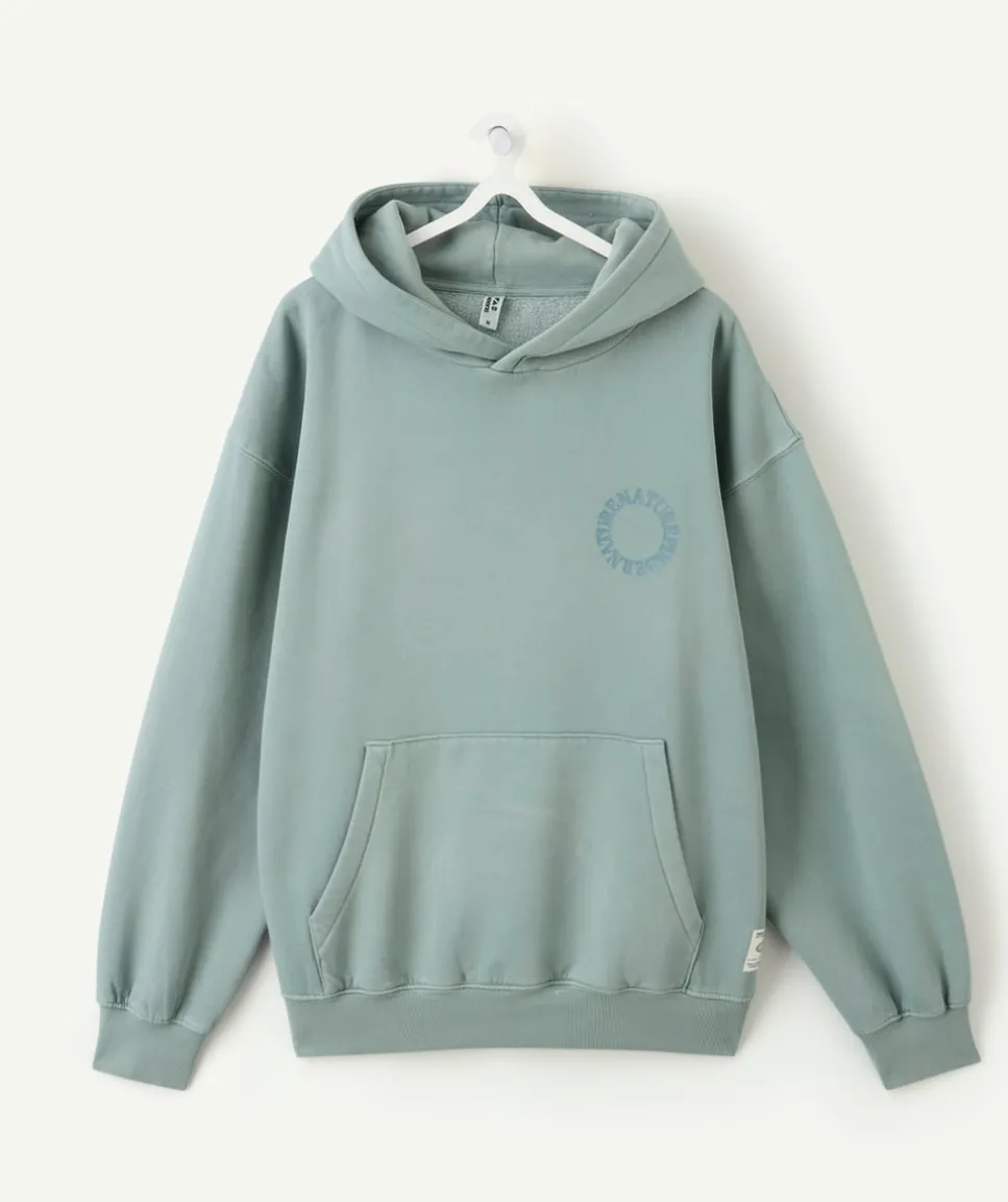 Sweat garçon oversize vert imprimé