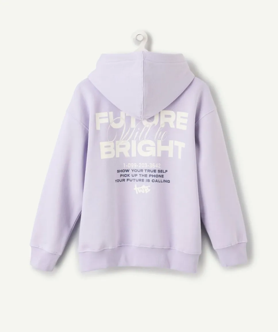 Sweat garçon oversize violet imprimé