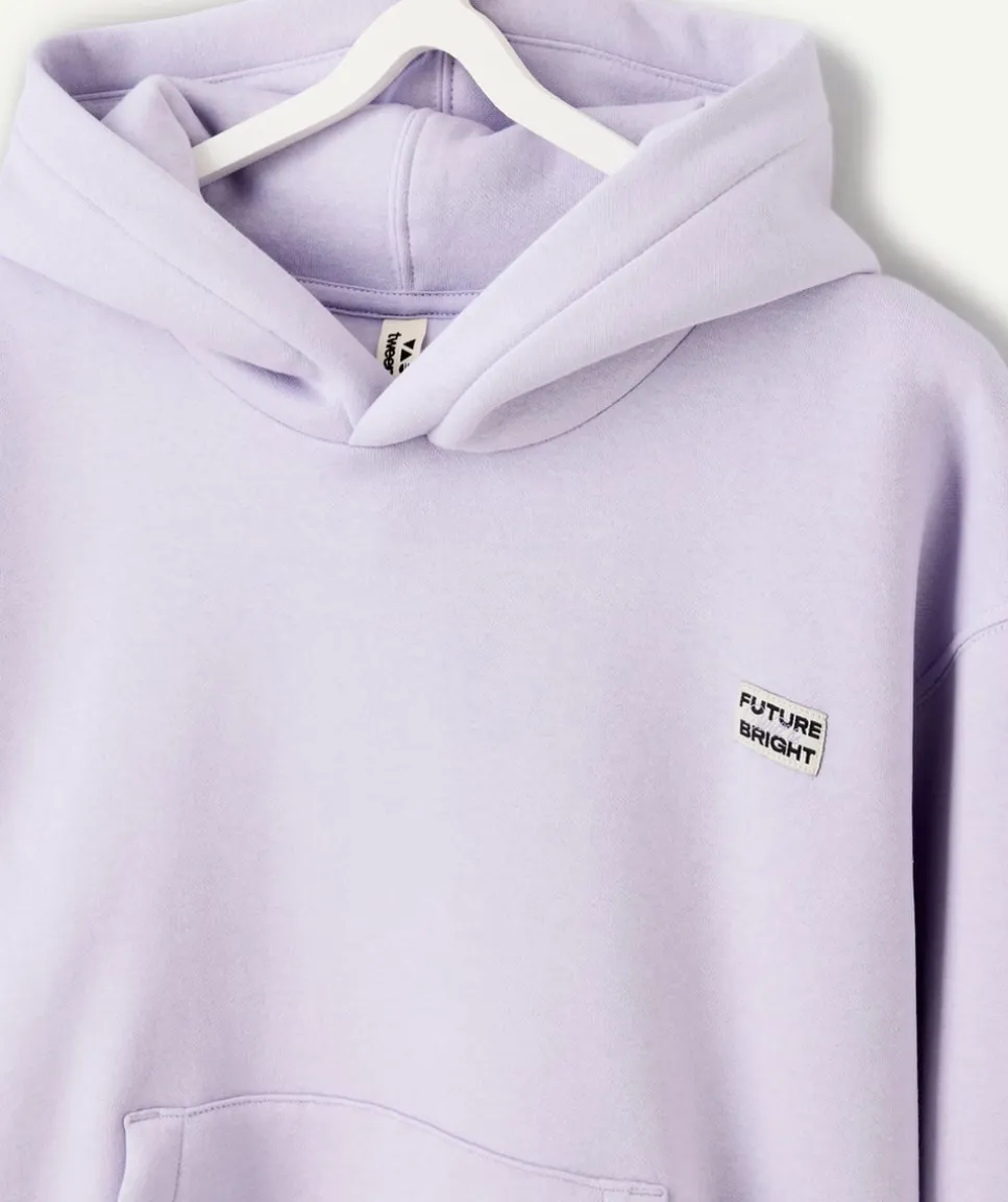 Sweat garçon oversize violet imprimé