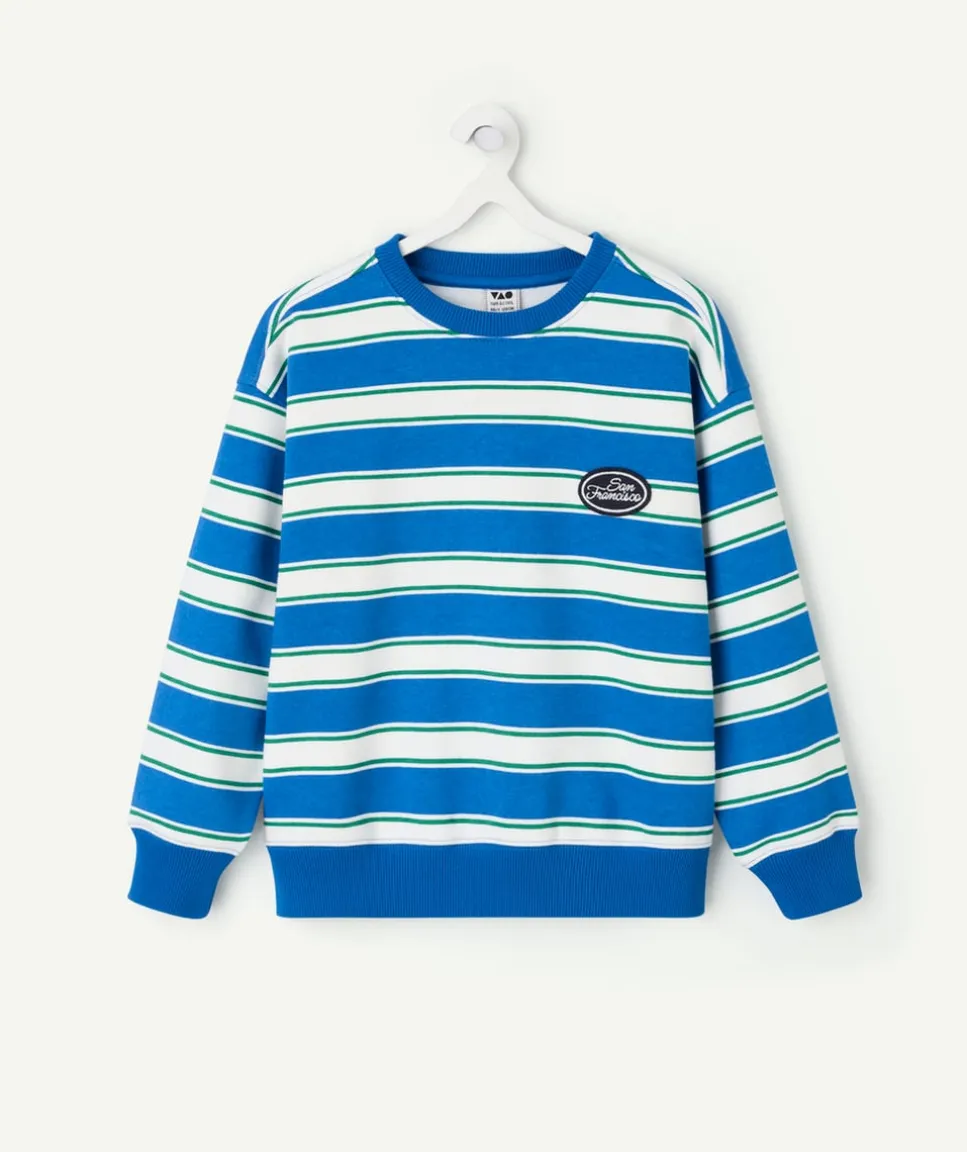 Sweat garçon rayé bleu