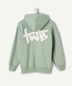 Sweat garçon vert imprimé