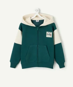 Sweat garçon zippé colorblock