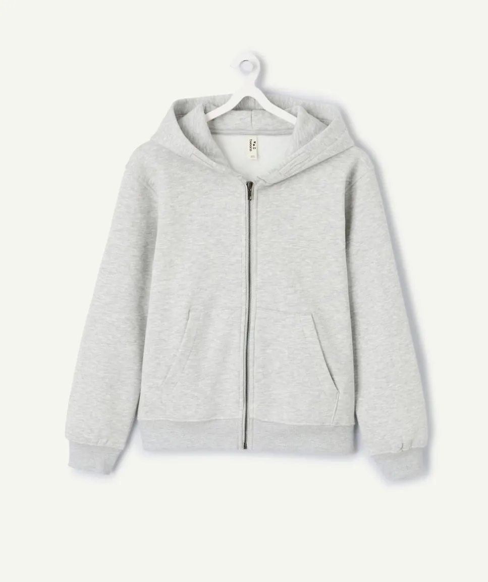 Sweat garçon zippé gris