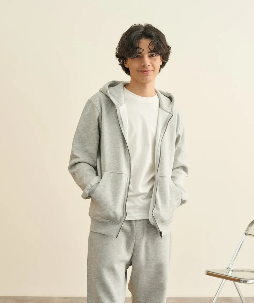 Sweat garçon zippé gris