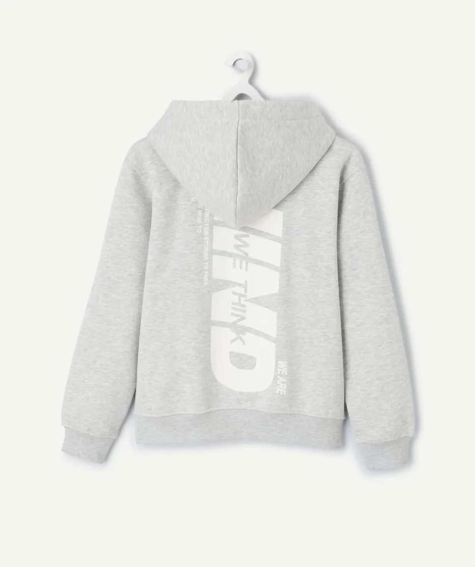 Sweat garçon zippé gris