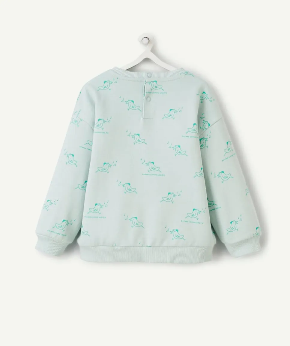 Sweat manches longues bébé garçon 100% coton imprimé oiseau