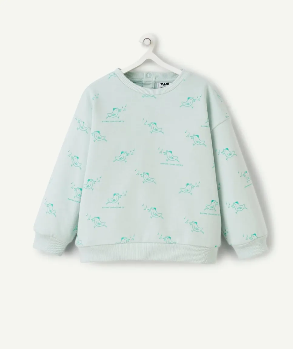 Sweat manches longues bébé garçon 100% coton imprimé oiseau