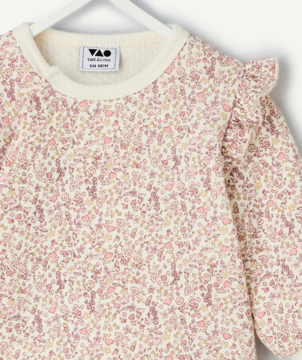 Sweat naissance fille imprimé floral