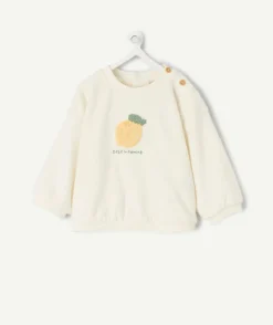 Sweat naissance garçon écru imprimé fruit
