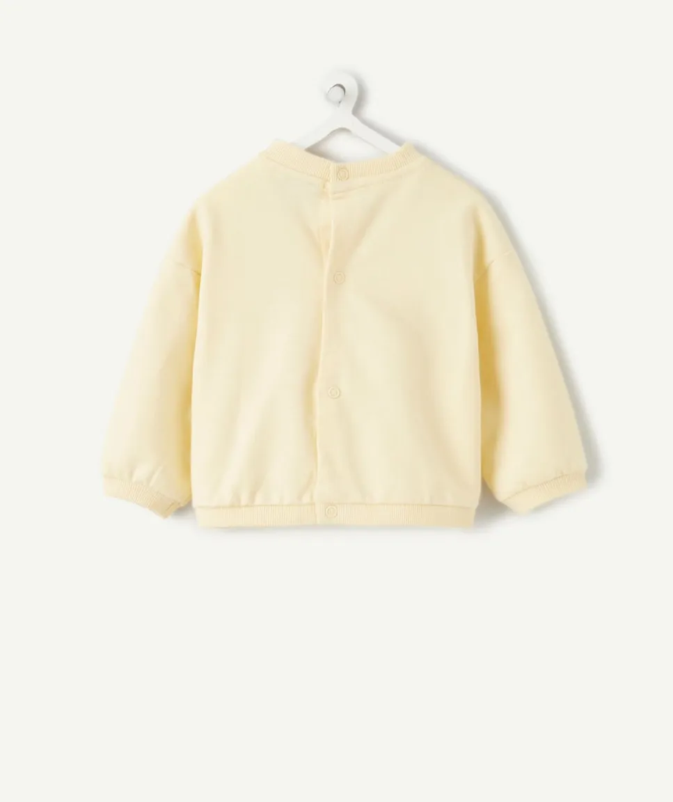 Sweat naissance garçon jaune imprimé message