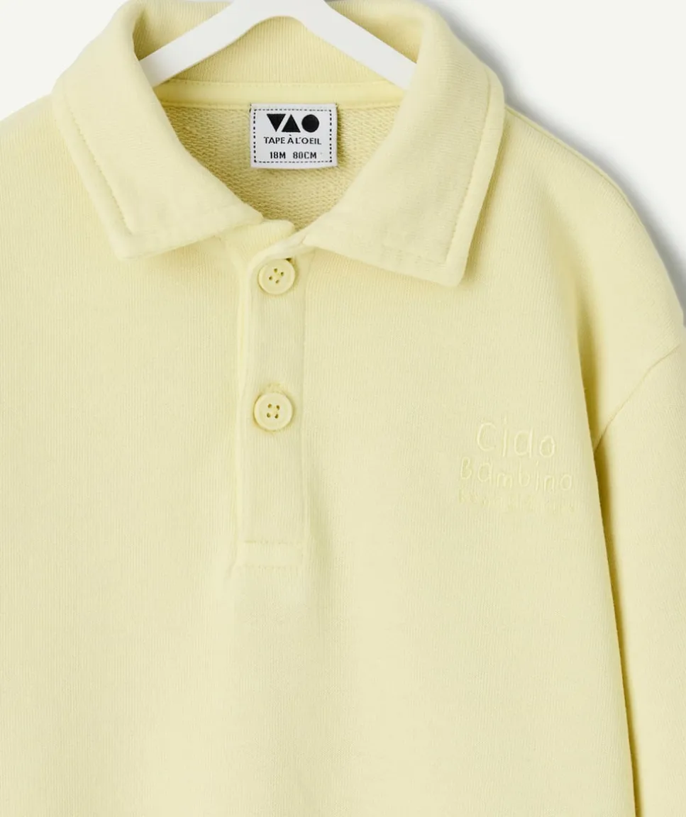 Sweat polo bébé garçon jaune