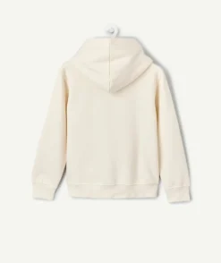Sweat zippé garçon droit écru