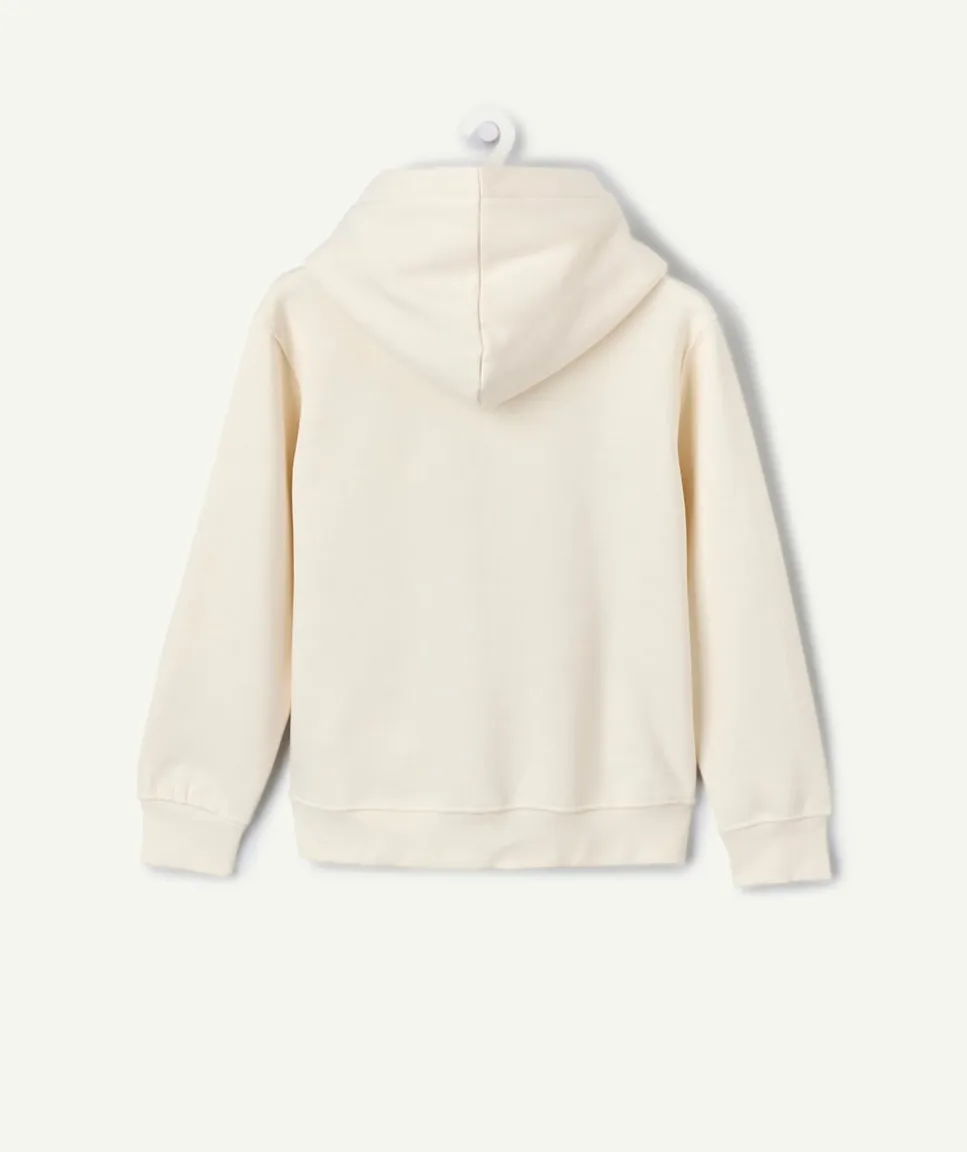 Sweat zippé garçon droit écru