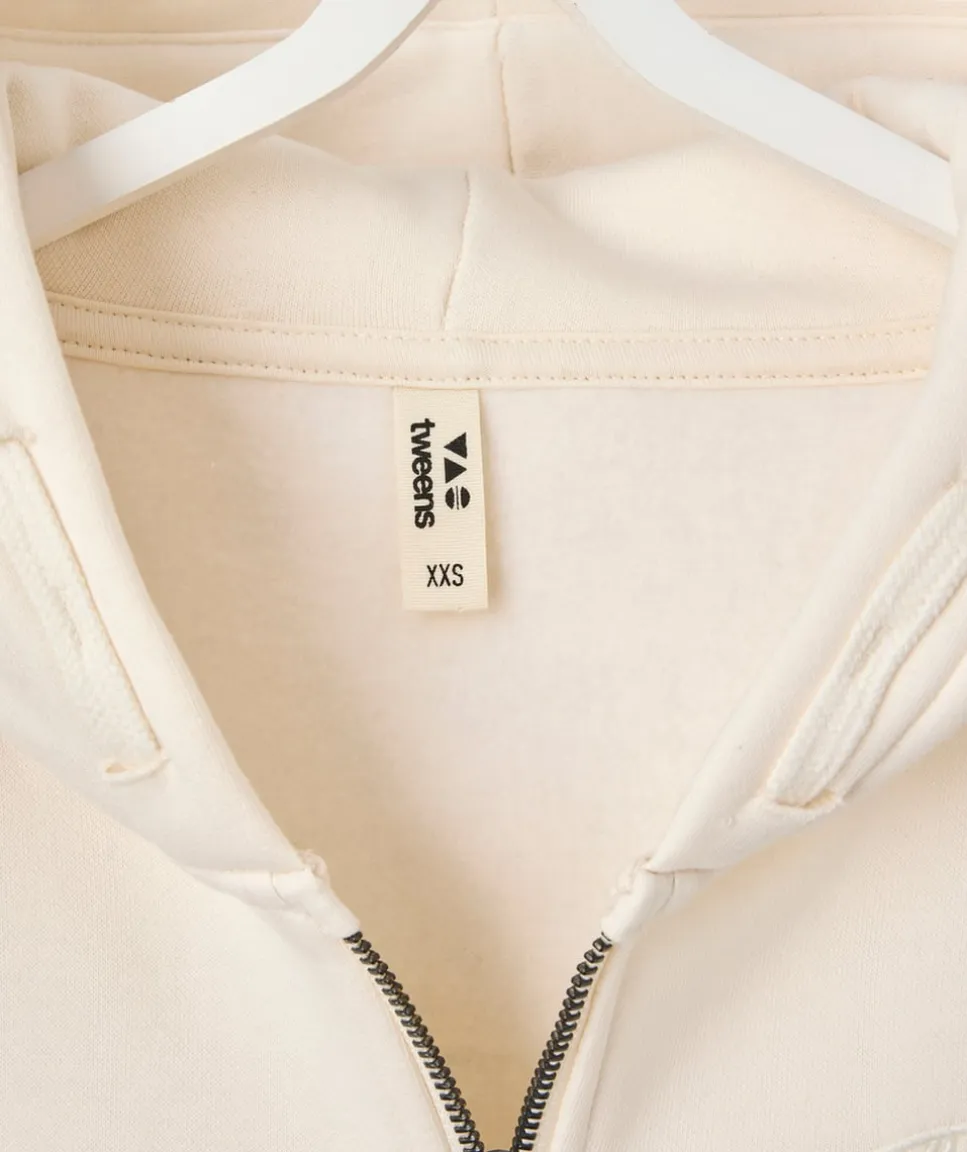 Sweat zippé garçon droit écru